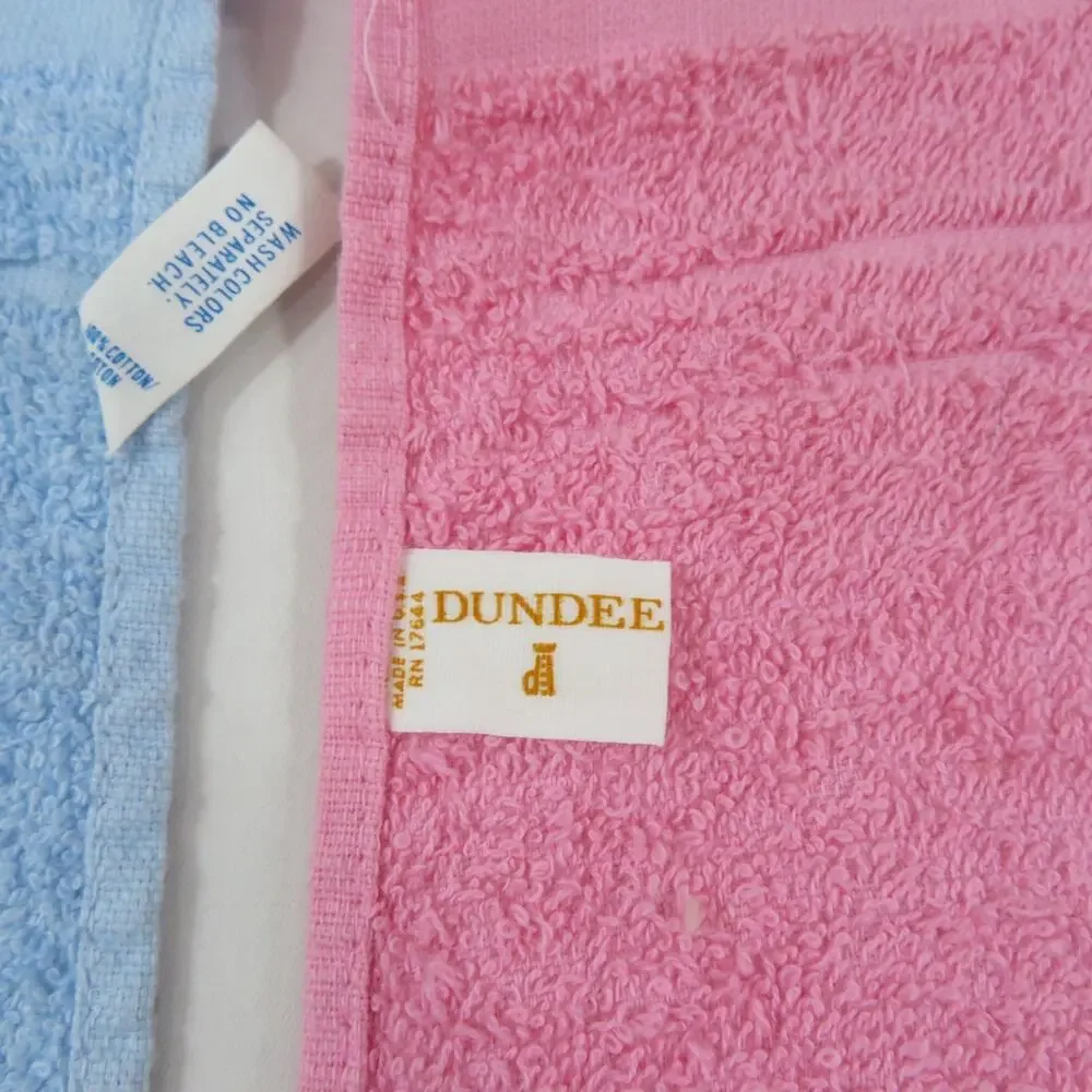 4 Pc Cannon Dundee Hand Towel Squares w/ Dancers Colorful 15x11 Vintage